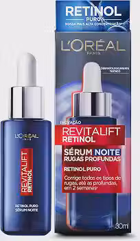 L'Oréal Paris Revitalift Sérum Facial Noturno com Retinol Puro, Corrige Rugas Profundas, Uniformiza o Tom da Pele, Melhora a Textura e Firmeza, Ação Antienvelhecimento, 30ml