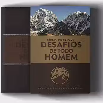 Bíblia de Estudo Desafios de Todo Homem NVT, Letra Regular, Capa Luxo Couro Sintético Marrom: Capa Marrom