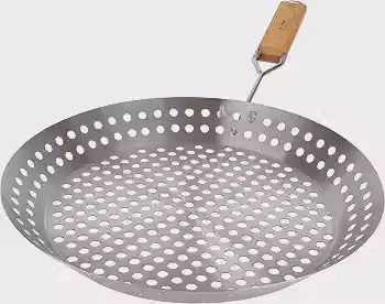 Mor - Frigideira Inox Para Grelhar 2 Em 1.