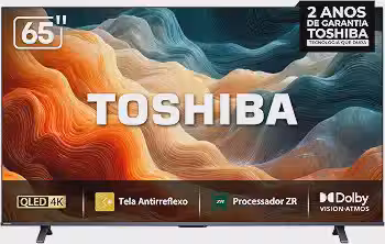 Toshiba Smart TV MiniLED QLED 4K 65' Polegadas 65M450SS com Painel Antirreflexo Processador de AI ZR Som Aprimorado por AI Modo Game