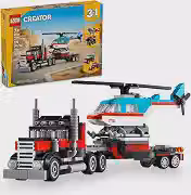 LEGO® Creator 3 em 1 – Caminhão Plataforma com Helicóptero Jogo de Carro Hot Rod 31146