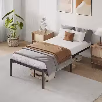 Cama de Solteiro 88x188cm, Metal, Cabeceira, 300kg