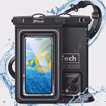 JETech Impermeável IPX8 para Celular, Bolsa Estanque Flutuante, 2 Unidades