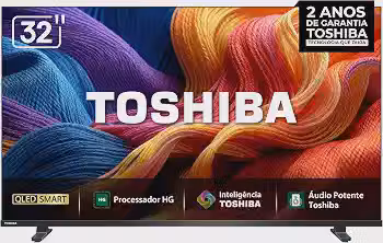 Toshiba Smart TV QLED HD 32' Polegadas 32V45SS com Processador HG Inteligência Toshiba AI e Áudio Potente multicanal