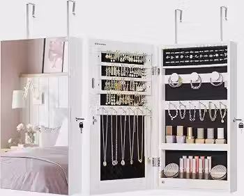 SONGMICS Armário de joias, branco UJJC050W01