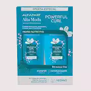Alfaparf Alta Moda Pack Powerful Curl Shampo e Condicionador - Proporciona um tratamento hidratante intenso - Para cabelos cacheados, crespos e ondulados 300ml