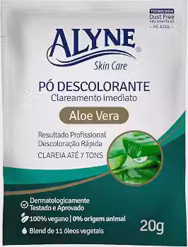 Alyne, Pó Descolorante, Aloe Vera, 20g, Verde