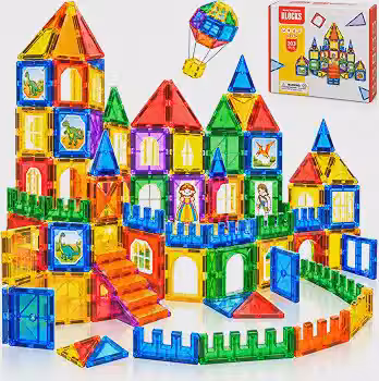 Blocos Magnéticos 103 Peças, Brinquedo Educativo Infantil, Peças Grandes