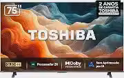 Toshiba Smart TV QLED 4K 75 polegadas M450RS com Processador de AI ZR Dolby Vision Atmos Som Aprimorado por AI Modo Game