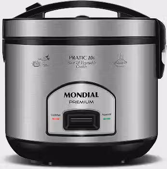 MONDIAL Panela Elétrica de Arroz, Preto/Inox, 700W, 220V - PE-42-10X