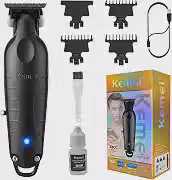 KEMEI Aparador de cabelo/barba profissional 2299 para barbeiro com l�mina T, recarreg�vel sem fio
