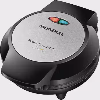 MONDIAL Omeleteira Pratic Omelet II, Preto/Inox, 800W, 220V - OM-04-BI