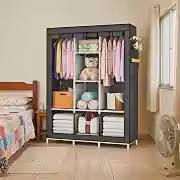 Habivita Armário Guarda-roupa Organizador Portátil Funcional Preto