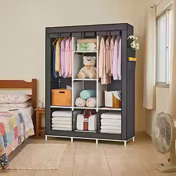 Habivita Armário Guarda-roupa Organizador Portátil Funcional Preto